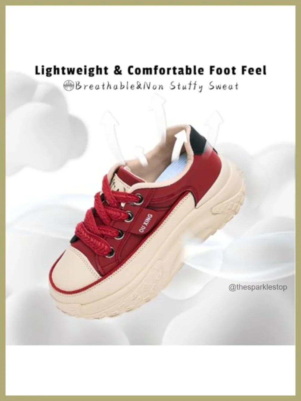 Chunky Platform Sneakers for Women, Thick Soled Non Slip Lace Up Faux Leather